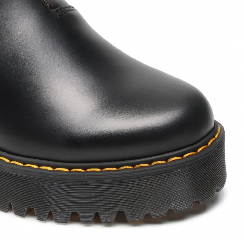 Dr. Martens Rometty Chelsea Boot Womens Quad Platform Black Smooth Leather New - Picture 5 of 14